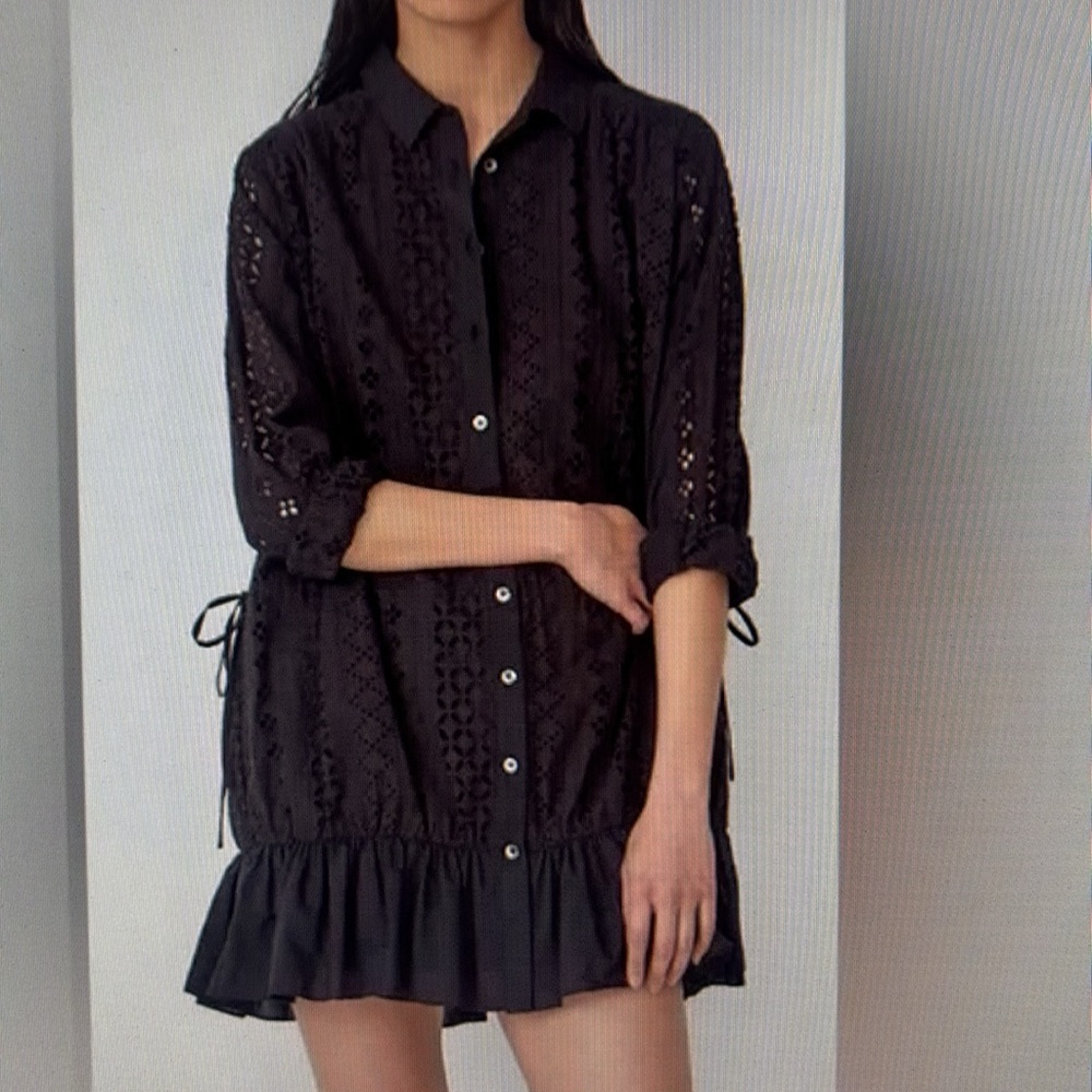 NWT Thakoon Eyelet Cotton Shirtdress. Size 10. White